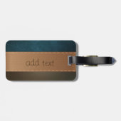 ラグジュアリーエレガント,レトロ,ストライプグリーンレザー ラゲッジタグ (裏面横)