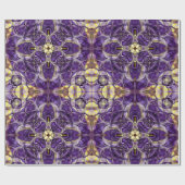ラグジュアリーエレガント,,ヴィンテージパターン，紫，黄 ラッピングペーパー (フラット)