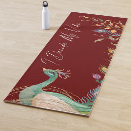 ラグジュアリーエレガントIが私のビービーピーコックレッドを決定 ヨガマット