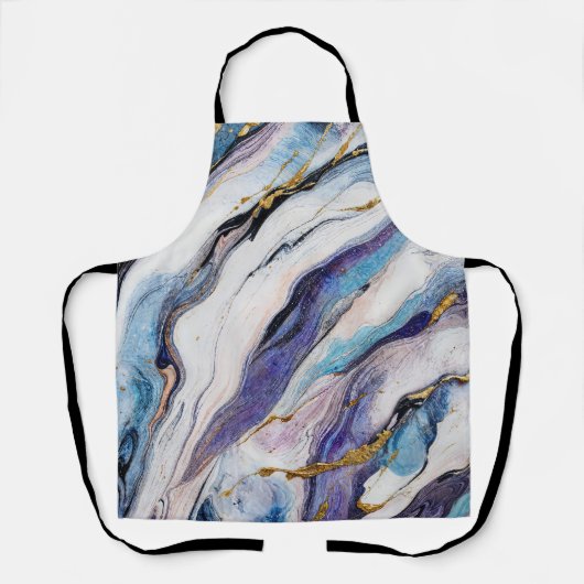 ラグジュアリーエーゲ金ゴールドマーブルウェーブ エプロン (正面)