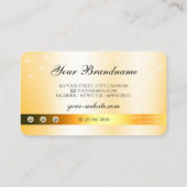 ラグジュアリーオレンジきらめくグリッタースター付きロゴ 名刺 (裏面)