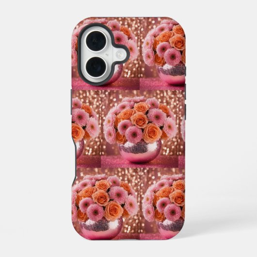 ラグジュアリーオレンジの花 iPhone 16ケース (裏面)