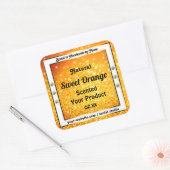 ラグジュアリーオレンジグリッタースパークルスターズプロダクトラベル スクエアシール (封筒)