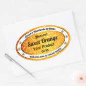 ラグジュアリーオレンジグリッタースパークルスターズプロダクトラベル 楕円形シール (封筒)