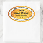 ラグジュアリーオレンジグリッタースパークルスターズプロダクトラベル 楕円形シール (バッグ)