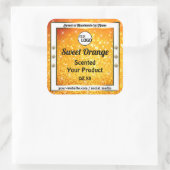 ラグジュアリーオレンジスパークルグリッター製品ラベルロゴ スクエアシール (バッグ)