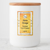 ラグジュアリーオレンジスパークルグリッター製品ラベルロゴ フードラベル (正面)