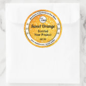 ラグジュアリーオレンジスパークルグリッター製品ラベルロゴ ラウンドシール (バッグ)