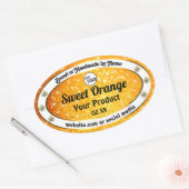 ラグジュアリーオレンジスパークルグリッター製品ラベルロゴ 楕円形シール (封筒)