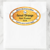 ラグジュアリーオレンジスパークルグリッター製品ラベルロゴ 楕円形シール (バッグ)