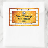 ラグジュアリーオレンジスパークルグリッター製品ラベルロゴ 長方形シール (バッグ)