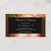 ラグジュアリーオレンジピンクグラデーショングリッターブラックウィズジュエリー 名刺 (裏面)