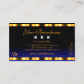 ラグジュアリーオレンジブルーブラックスパークルジュエリーイニシャル 名刺 (裏面)