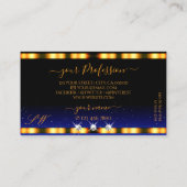 ラグジュアリーオレンジブルーブラックスパークルジュエリーモノグラム 名刺 (裏面)