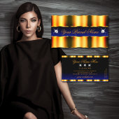 ラグジュアリーオレンジブルーブラックスパークルジュエルズグラマラス 名刺