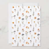 ラグジュアリーオータムオレンジ&パープルワイルドフラワー結婚ズ 招待状 (裏面)