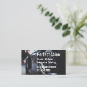 ラグジュアリーオートディテールカークリーニング修理ブラック 名刺 (スタンド正面)