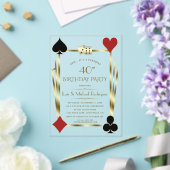 ラグジュアリーカジノナイトラスベガストランプのポーカー誕生日 アクリル招待状 (インサイチュ (ウェディング))