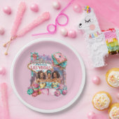 ラグジュアリーカジノバチェロレッテアフロガールズイラストレーション ペーパープレート (パーティー)