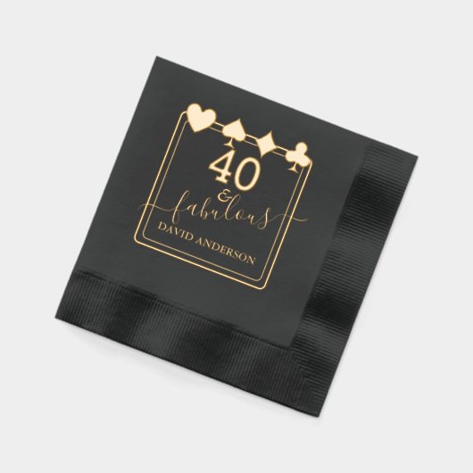 ラグジュアリーカジノベガス40アンドファブラス誕生日 箔ナプキン (左)