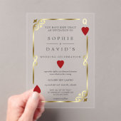 ラグジュアリーカジノラスベガストランプのポーカー結婚金ゴールド アクリル招待状 (インサイチュ (ポータブル))