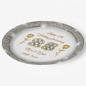 ラグジュアリーカスタマイズハップシルバー25周年記念 ペーパープレート (アングル)