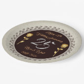 ラグジュアリーカスタマイズハップシルバー25周年記念 ペーパープレート (アングル)