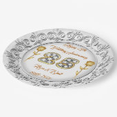 ラグジュアリーカスタマイズハップシルバー25周年記念 ペーパープレート (アングル)