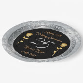 ラグジュアリーカスタマイズハップシルバー25周年記念 ペーパープレート (アングル)