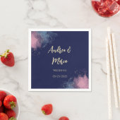 ラグジュアリーカスタマイズ可能な水カラービーチ結婚式 スタンダードカクテルナプキン (インサイチュ)