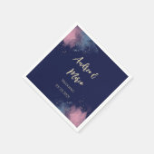 ラグジュアリーカスタマイズ可能な水カラービーチ結婚式 スタンダードカクテルナプキン (角)