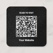 ラグジュアリーカスタムブラックのロゴ&QRコードスクエアビジネス スクエア名刺 (裏面)