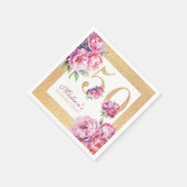 ラグジュアリーカスタム誕生日50th金ゴールドグリッター スタンダードカクテルナプキン (角)