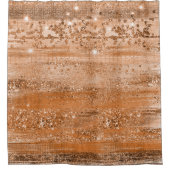 ラグジュアリーカッパーグリッターブラシストローク シャワーカーテン (正面)