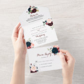 ラグジュアリーカラフルボホフローラ結婚ズ オールインワン招待状 (貼ってはがせる)