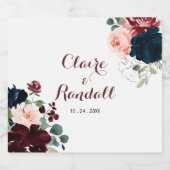 ラグジュアリーカラフルボホフローラ結婚ズ スパークリングワインラベル (シングルラベル)