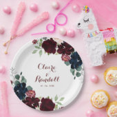 ラグジュアリーカラフルボホフローラ結婚ズ ペーパープレート (パーティー)