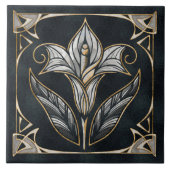 ラグジュアリーカラリリーパールアンド金ゴールド タイル (正面)