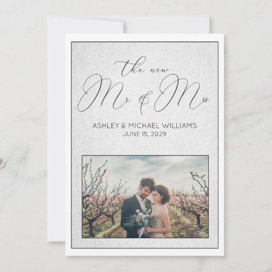 ラグジュアリーカリグラフィー|ニュー ミスター&ミセス レセプション 招待状 (正面)