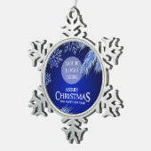 ラグジュアリーカンパニークリスマスパーティーロゴ スノーフレークピューターオーナメント (右)
