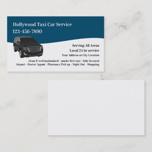 ラグジュアリーカーサービスタクシー名刺 名刺 (正面/裏面)