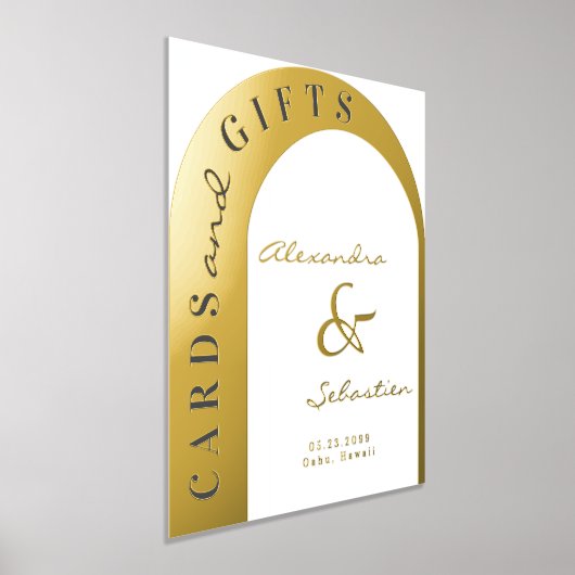 ラグジュアリーカードとギフトテーブル金ゴールドシルバー結婚ズ 箔ポスター (レイダウン)