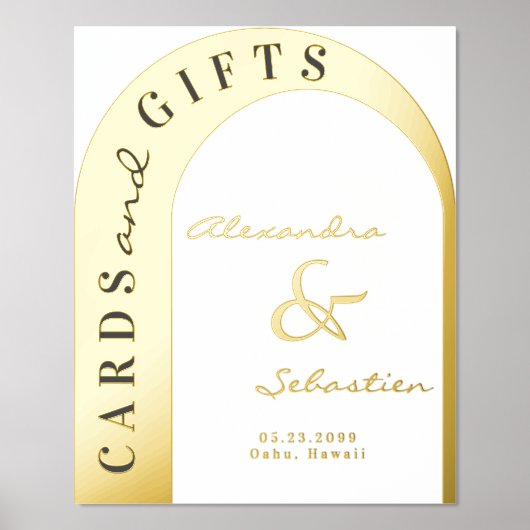 ラグジュアリーカードとギフトテーブル金ゴールドシルバー結婚ズ 箔ポスター (正面)