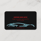 ラグジュアリーカーロゴ-アイスブルースポーツカーオンブラック 名刺 (正面)
