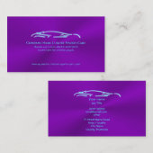 ラグジュアリーカーロゴ – アイスブルースポーツスカーオンパープル 名刺 (正面/裏面)