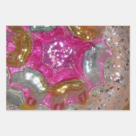 ラグジュアリーガラスクリスマスオーナメントジュエリーリッチ ラッピングペーパーシート (正面3)