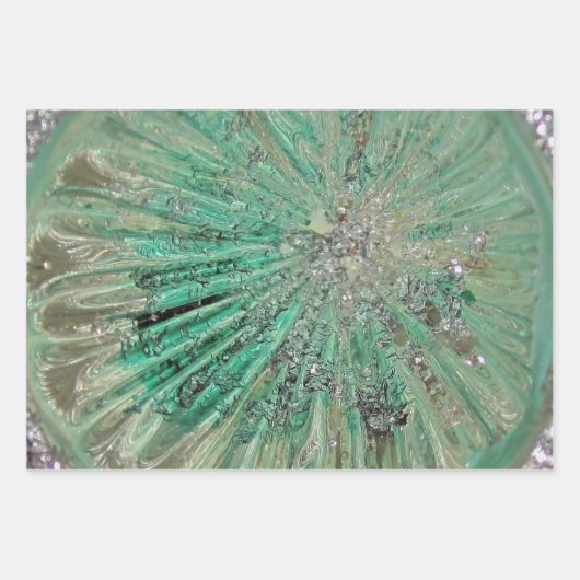 ラグジュアリーガラスクリスマスオーナメントジュエリーリッチ ラッピングペーパーシート (正面)