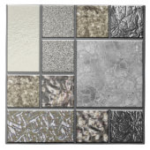 ラグジュアリーガラス、シェルおよびメタルジオメトリックN3 タイル (正面)