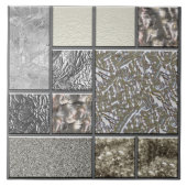 ラグジュアリーガラス、シェル&メタルジオメトリックN4 タイル (正面)