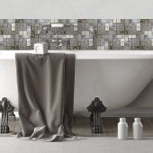 ラグジュアリーガラス、シェル&メタルジオメトリックN4 タイル